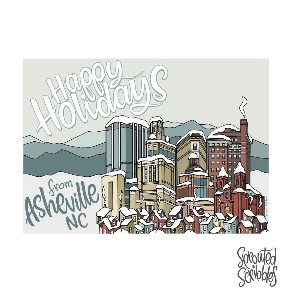 Happy Holidays From Asheville Greeting Card