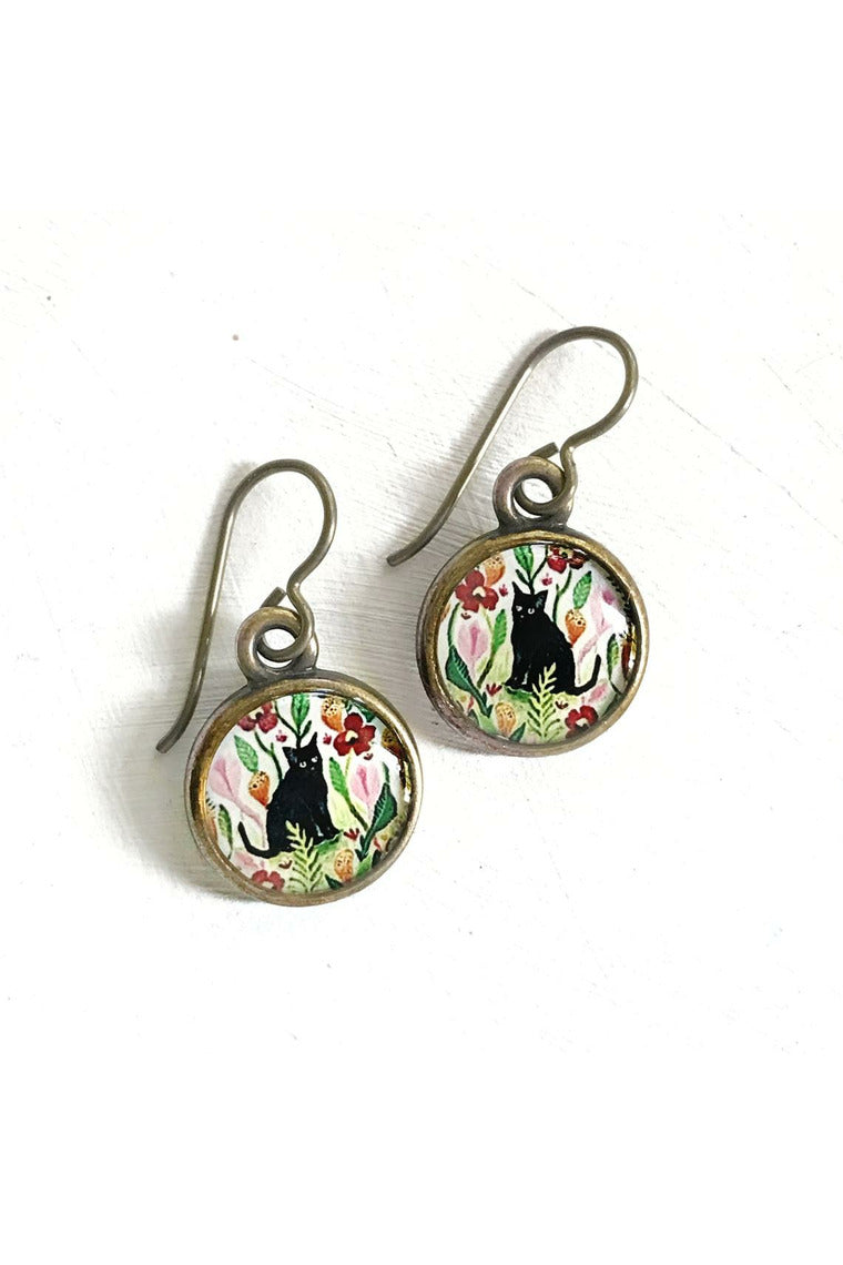 Seed & Sky Black Cat Earrings