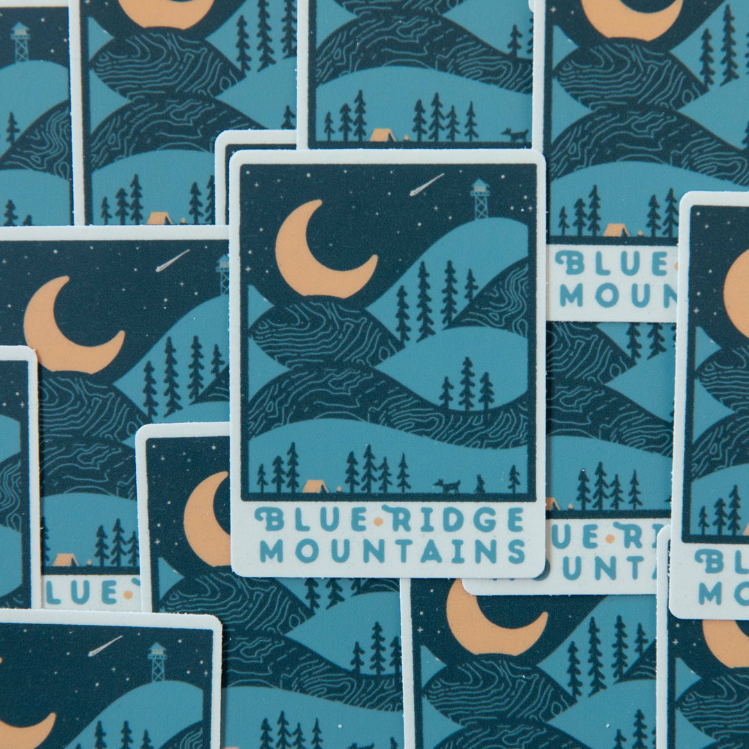 Blue Ridge Mountains - Night Sticker
