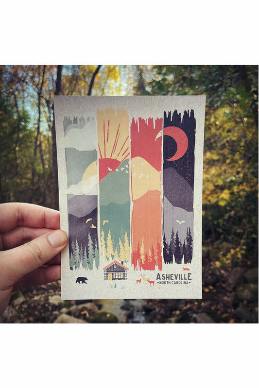 Four Seasons Mountain Weather - Large Postcard