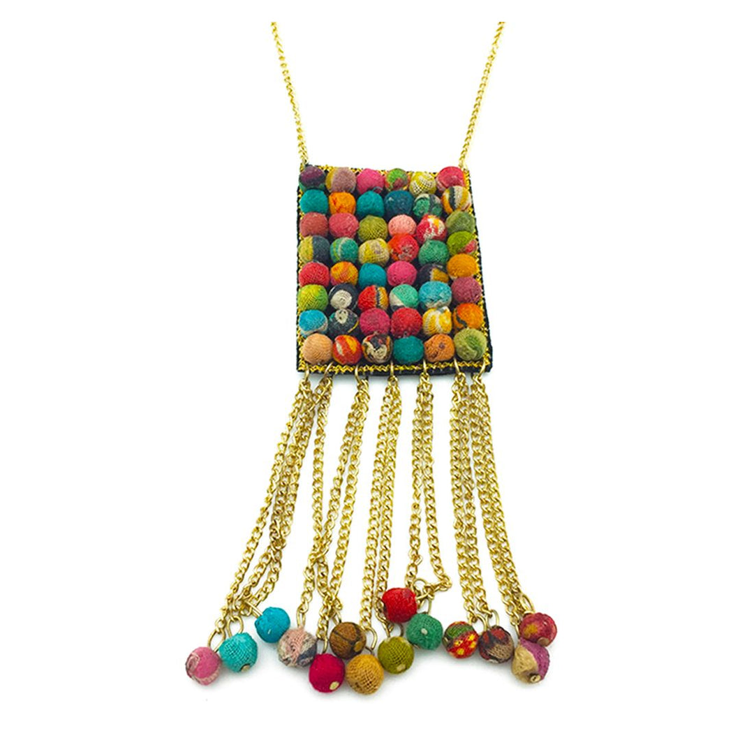 Aasha Square & Tassel Necklace