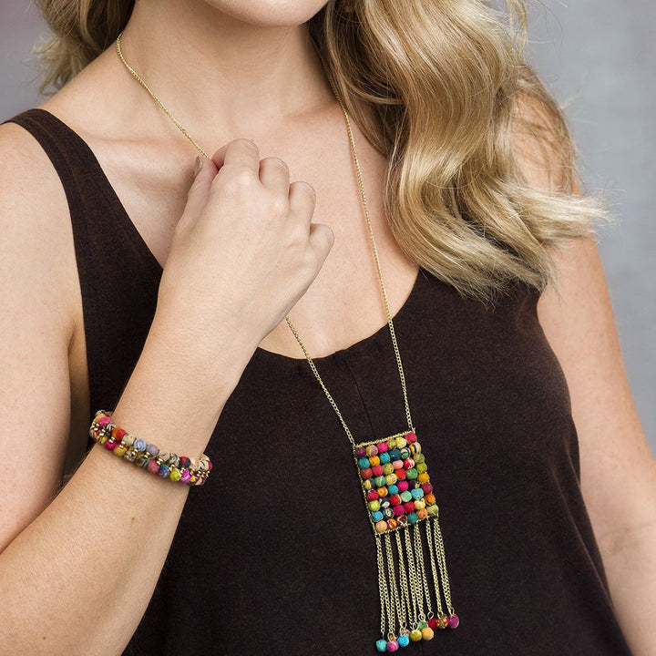 Aasha Square & Tassel Necklace