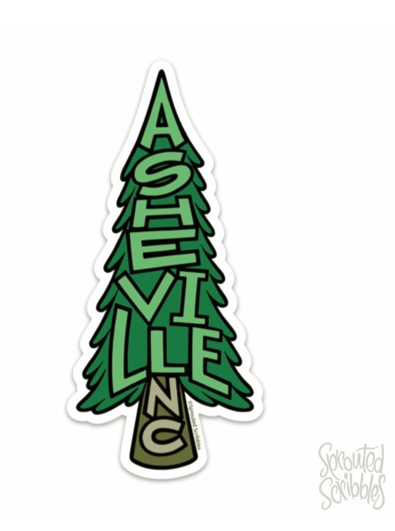 Asheville Pine Tree Sticker