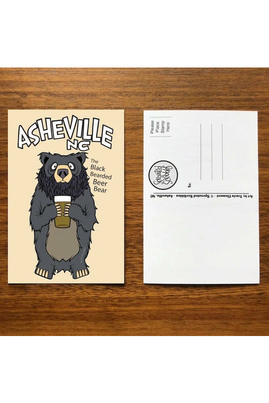 Asheville Beer Bear Postcard